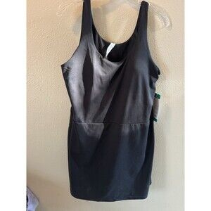 Elle Sport Women's Active Tank Dress, Black, Size XL